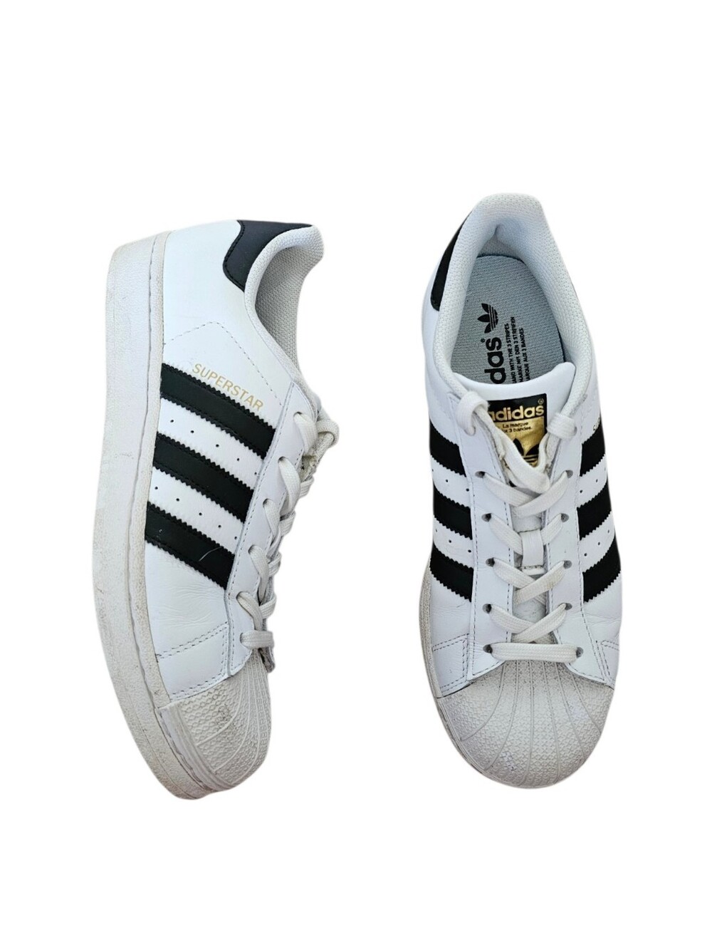 Adidas Superstar White with Black Stripes Sneakers Size Womens 7.5